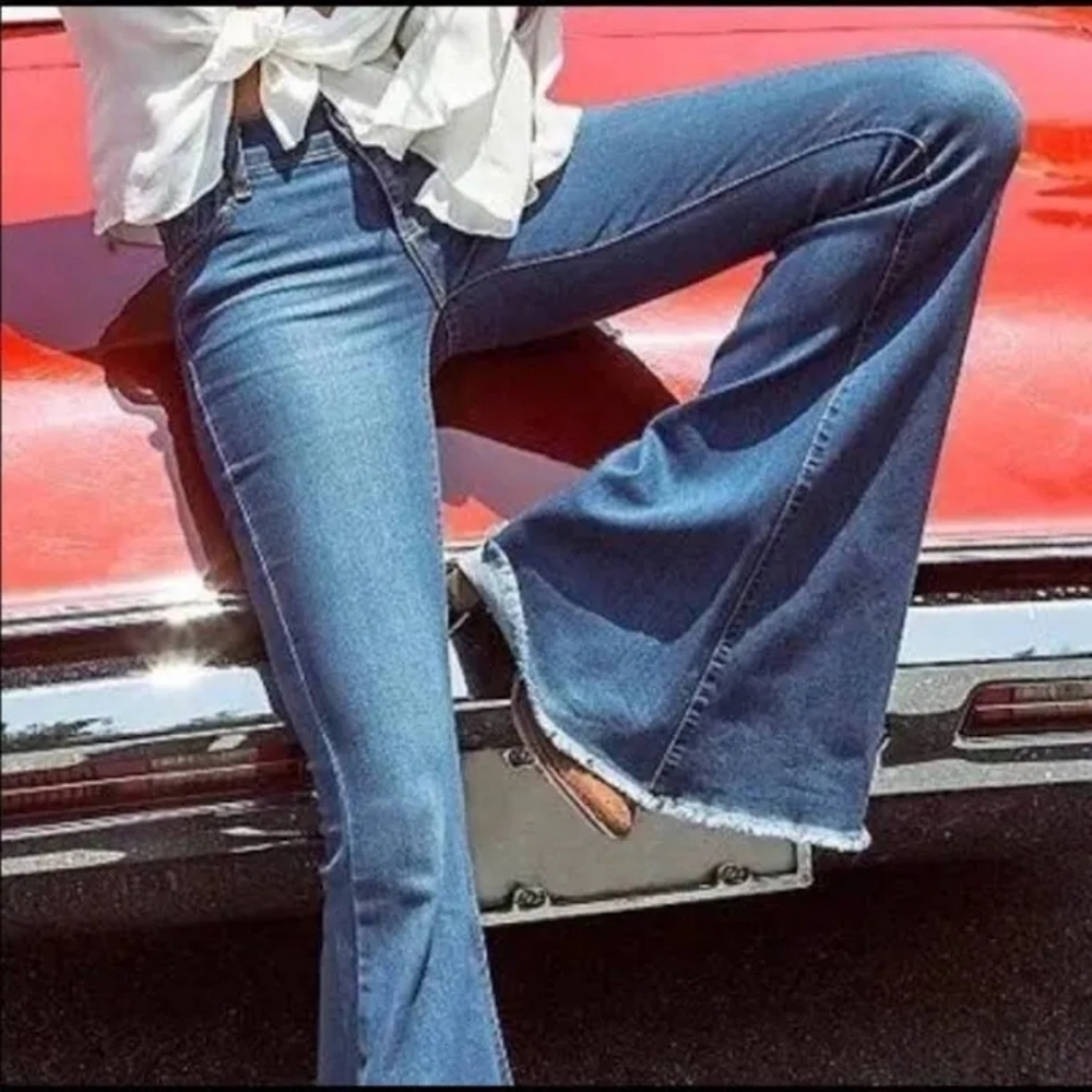 AC for AG Raw Hem Flare Jeans